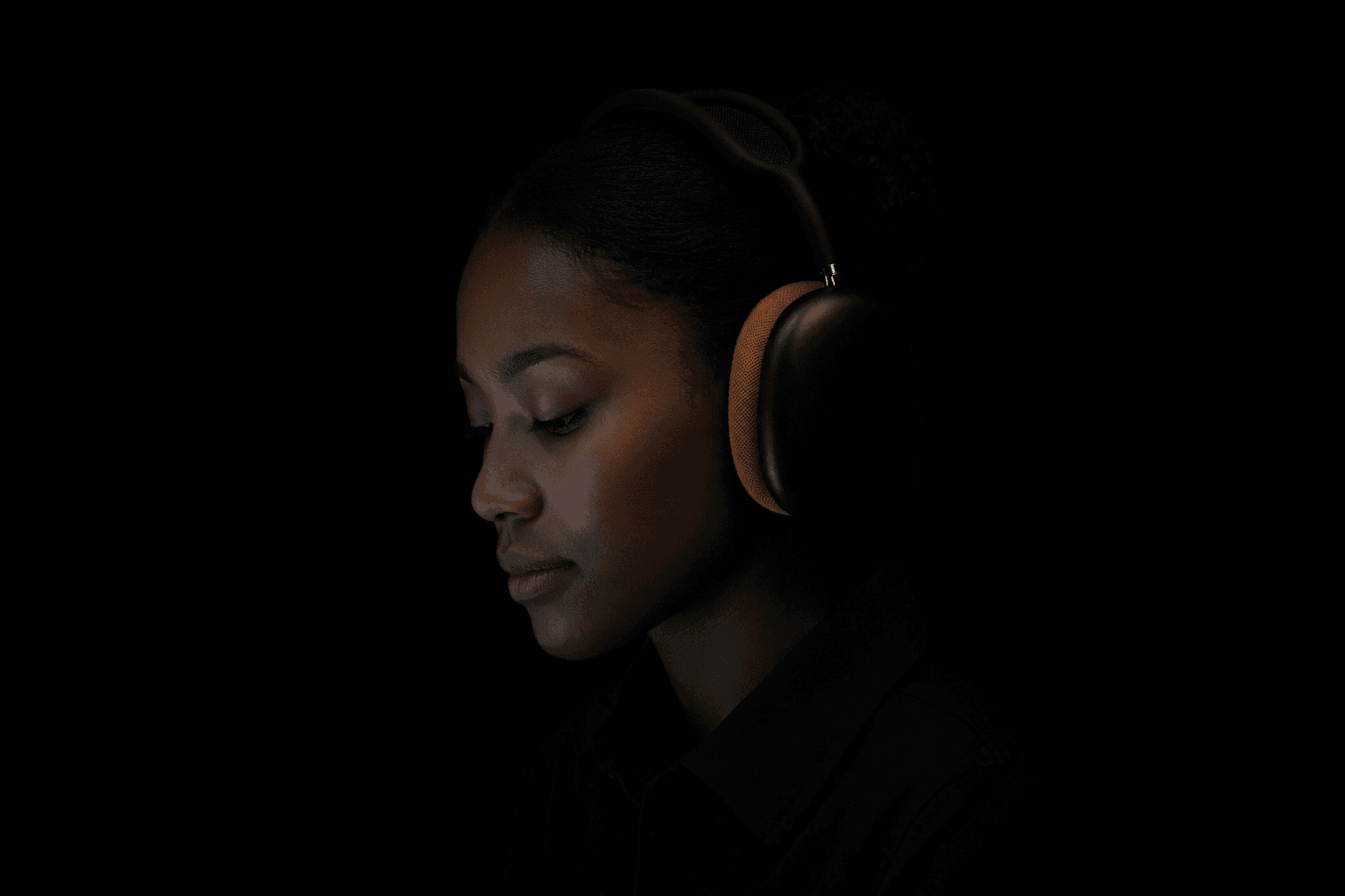 Woman in deep relaxation with headphones